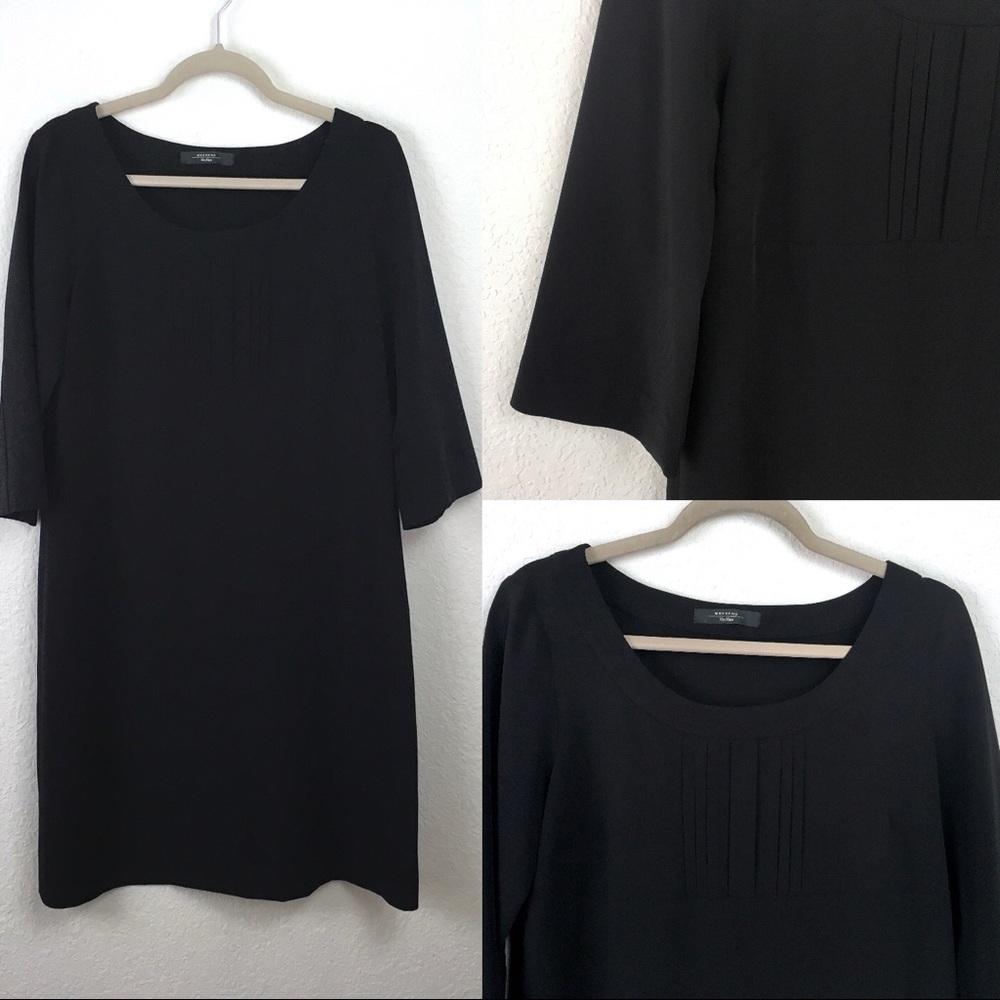 ‼️LAST CHANCE‼️MaxMara Black LBD Pleated 3/4 Dress - Picture 1 of 7